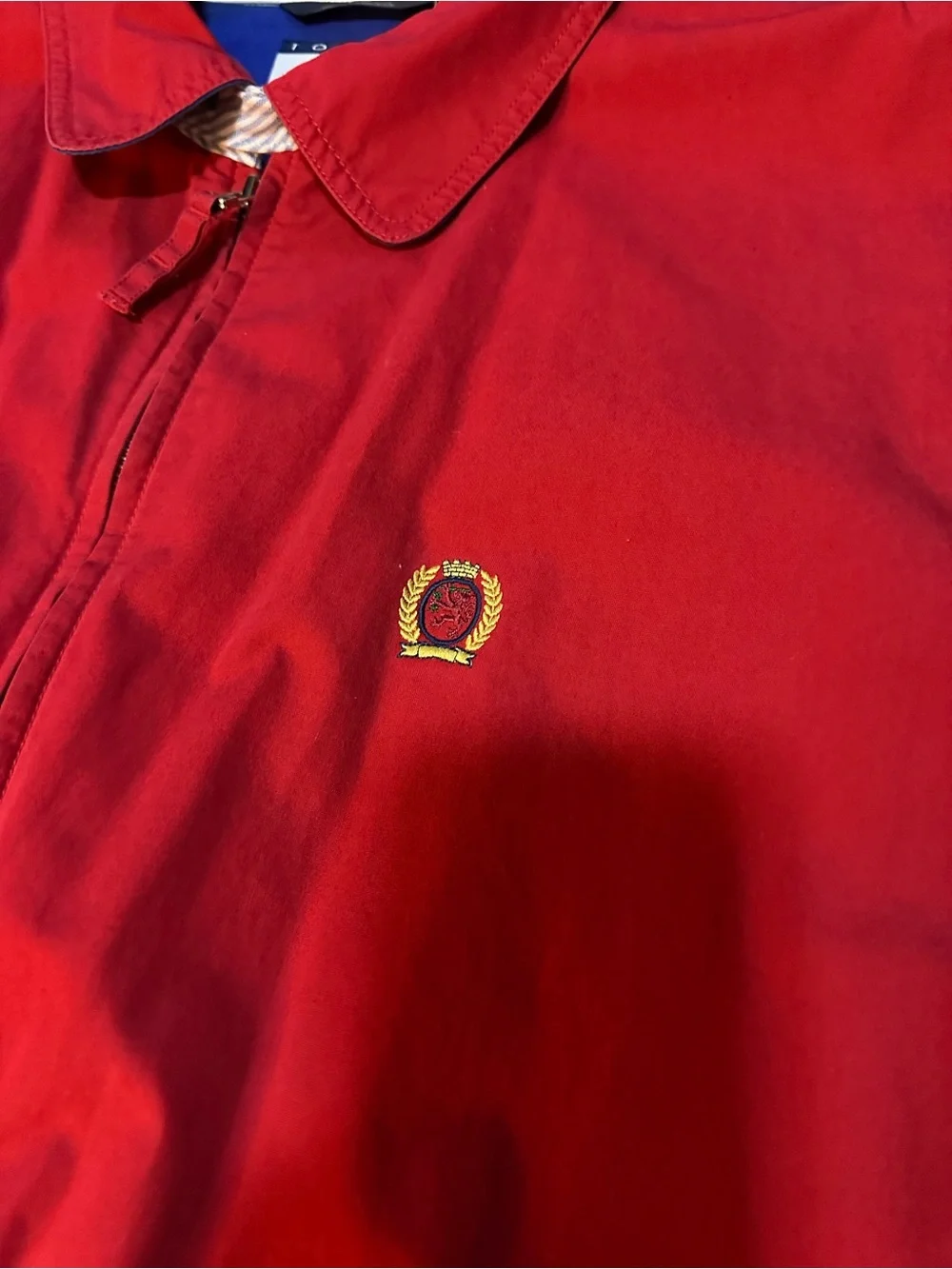 Vintage Tommy Hilfiger Red Men's Lightweight Zip Jacket Size L